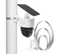 Augstci No-Drill Pole Mount for Eufy Security SoloCam S340/SoloCam E30/E42, Solar Panel Security Camera, Adjustable Stainless Steel Strap Outdoor Camera Bracket for Solar Panel