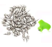 AUGSUN 120pcs 3/8inch Stainless Steel Track and Cross Country Spikes with Spike Wrench, Replacement Spikes for Sprint Sports Short Running Shoes