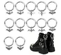 AUGSUN 12Pcs Halloween Shoe Charms Goth Bat Shoelace Charm Decorations