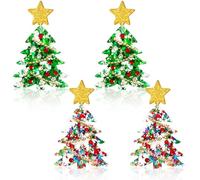 AUGSUN 2 Pairs Faux Leather Earrings for Women Acrylic Stud Earrings Lightweight Leaf Long Dangle Earrings Teardrop Earrings, S, Acrylic, No Gemstone