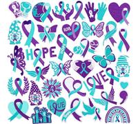 AUGSUN 36pcs Suicide Prevention Awareness Iron on Patches for Clothing