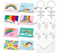 AUGSUN 8 Sets Teacher Appreciation Gift Keyring with Thank You Card Envelop