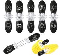 AUGSUN Corn Holders, 10Pcs/5 Pairs Corn Cob Holders Sets, Funny Faces Stainless Steel Corn on The Cob Holders BBQ Fork Skewers for Home Cooking Parties Camping, Black