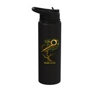 August 12 2026 Solar Eclipse Raven Telescope Art Stainless Steel Insulated Water Bottle