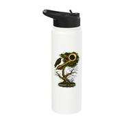August 12 2026 Solar Eclipse Raven Telescope Art Stainless Steel Insulated Water Bottle
