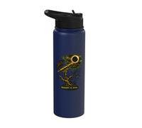 August 12 2026 Solar Eclipse Raven Telescope Art Stainless Steel Insulated Water Bottle