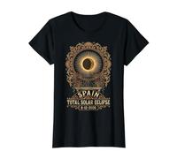 August 12 2026 Spain Total Solar Eclipse Astronomy Event Value Graphic T-Shirt, Women, Black, M