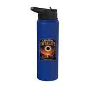 August 12 2026 Total Eclipse Chasing Totality Spain Iceland Stainless Steel Insulated Water Bottle