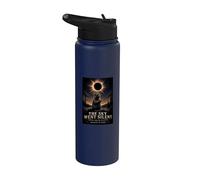 August 12 Astronomy Lover Raccoon Watching The Eclipse Stainless Steel Insulated Water Bottle