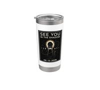 August 12 Astronomy Total Solar Eclipse Black Cat Sunglasses Stainless Steel Insulated Tumbler