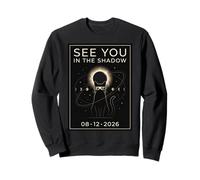 August 12 Astronomy Total Solar Eclipse Black Cat Sunglasses Sweatshirt
