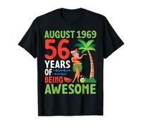 August 1969 Happy Birthday 56 Years Of Being Awesome Summer T-Shirt