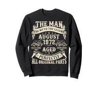 August 1972 53 Year Old Bday Gifts For Men 53rd Birthday Sweatshirt