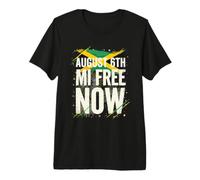 August 6th Mi Free Now Flag of Jamaica Independence Jamaican Premium T-Shirt