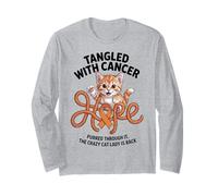 August Appendix Cancer Awareness Orange Ribbon Cat Hope Long Sleeve T-Shirt