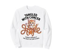 August Appendix Cancer Awareness Orange Ribbon Cat Hope Sweatshirt