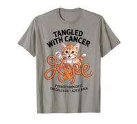 August Appendix Cancer Awareness Orange Ribbon Cat Hope T-Shirt