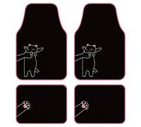 August Auto Universal Fit Cute Cat Carpet Car Floor Mats, Fit for Sedan, SUVs, Truck, Vans,Set of 4(Pink)