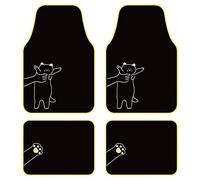 August Auto Universal Fit Set of 4pcs Carpet Car Floor Mats with Heelpad Fit for Sedan, SUVs, Truck, Vans (Yellow)