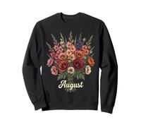 August Birth Flower Gladiolus & Poppy Birthday Sweatshirt