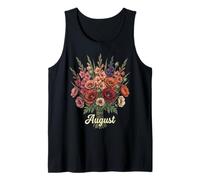 August Birth Flower Gladiolus & Poppy Birthday Tank Top