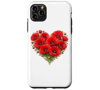 August Birth Flower Poppy Heart Case for iPhone 11 Pro Max