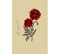 August | Birth Month Flower | Poppy | Journal | 100 lined pages | Notes | Reminders | Messy Bun | Notebook | Glossy Cover | Planner | Schedule | To Do List