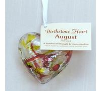August Birthstone Glass Heart - Peridot by Milford Collection