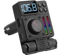 August CR235 FM Bluetooth 5.3 Transmitter Car Radio Adapter, Hands Free Calling with Siri/Google Assistant, Bass and Treble Tactile Adjust- 30W PD Fast Charging USB MP3 Player FM Tuned - Black