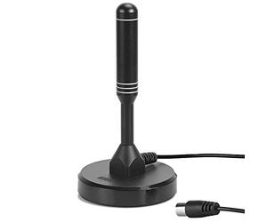 August DTA240B Portable Indoor TV Aerial With Magnetic Base & High Gain | Digital Antenna for DVB-T/T2, TV Tuners, TVs & Set Top Boxes, Outdoor Aerial for Car/Truck/Caravan, Home & Camping, Black