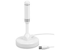 August DTA240W Freeview Indoor TV Aerial - High Gain HD Portable Indoor Outdoor Digital Freeview TV Antenna for USB TV Tuner/DVB-T Television/DAB Radio/SD / 4K - With Magnetic Base [White]