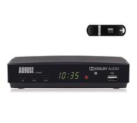 August DVB400 Freeview HD Recorder - HDMI 1080p Set-Top Box Receiver with EPG, Pause, Rewind, Timeshift, USB Recording, Multimedia Player, SCART Output, Require TV Aerial, Not Compatible Freesat