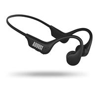 August EP400 Bone Conduction Headphones - Wireless Bluetooth 5.3 Sports Earphones Open Ear and Internal SD Card 16GB MP3 Player/Microphone Hands-Free / IP68 Waterproof Dust Dirt Sweat - Black