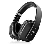 August EP650B Over-Ear Wireless Headphones with Mic - Bluetooth 5.1 Studio Headset with EQ, 20H Playtime, aptX LL, NFC Touch, Multi-Point for Two Devices, 3.5mm Aux, Adjustable Headband - Black