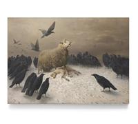August Friedrich Schenck Anguish | Farm Animal Painting, Vintage Farming Sheep Print, Fine Wall Art, Poster Artwork Pictures