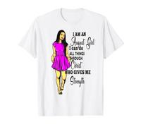 August Girl All Things Through Christ Jesus Women Birthday Value Graphic T-Shirt, Men, White, S
