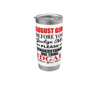August Girl Funny Judge Me Please Understand IDGAF Women Fun Stainless Steel Insulated Tumbler