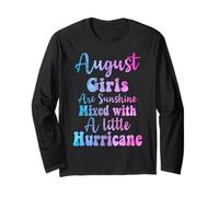 August girls are sunshine mixed with a little hurricane Long Sleeve T-Shirt