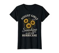 August Girls Are Sunshine With A Little Hurricane Quote T-Shirt