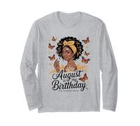 August is My Birthday Butterflies Queen Bday the whole month Long Sleeve T-Shirt