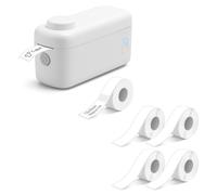 August LBP160W Mini Bluetooth Label Maker and LBP002W Continuous White Label Rolls Bundle