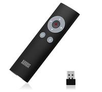 August LP200B Wireless Presentation Clicker - Red Laser PowerPoint Remote, 2.4GHz USB Receiver, 15m Range, ALT+TAB Hotkeys, Carry Case, Slide Advancer for Mac/Windows/Google Slides - Black