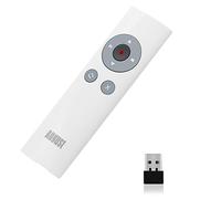 August LP200W Wireless Presentation Clicker - Red Laser PowerPoint Remote, 2.4GHz USB Receiver, 15m Range, ALT+TAB Hotkeys, Carry Case, Slide Advancer for Mac/Windows/Google Slides - White