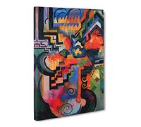 August Macke Coloured Composition Forms No.1 Canvas Print | Gallery Wrapped 30mm Frame Wall Art | 24x16 inches | Ready to Hang | Classic Picture | Living Room Bedroom Lounge Office