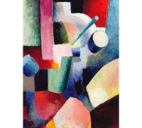 August Macke Farbige Zusammensetzung der Formen 1914 Kunstdruck auf Leinwand, hochwertiges Poster