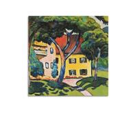 August Macke Haus in Einer Landschaft Art Poster Canvas Wall Art Decorative Paintings for Living Room Bedroom Home Decor 24x24inch(60x60cm)