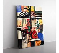 August Macke Man With A Donkey Classic Painting Canvas Wall Art Print Ready to Hang, Framed Picture for Living Room Bedroom Home Office Décor, 76x50 cm (30x20 Inch)