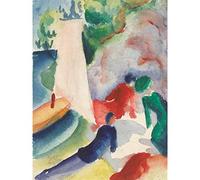 August Macke Picknick am Strand nach dem Segeln, großer Kunstdruck auf Leinwand, Premium-Poster