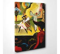 August Macke Russian Ballet Canvas Print | Gallery Wrapped 30mm Frame Wall Art | 30x20 inches | Ready to Hang | Modern Picture | Living Room Bedroom Lounge Office
