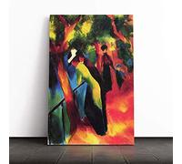August Macke Sunny Way Canvas Print | Gallery Wrapped 30mm Frame Wall Art | 24x16 inches | Ready to Hang | Modern Picture | Living Room Bedroom Lounge Office
